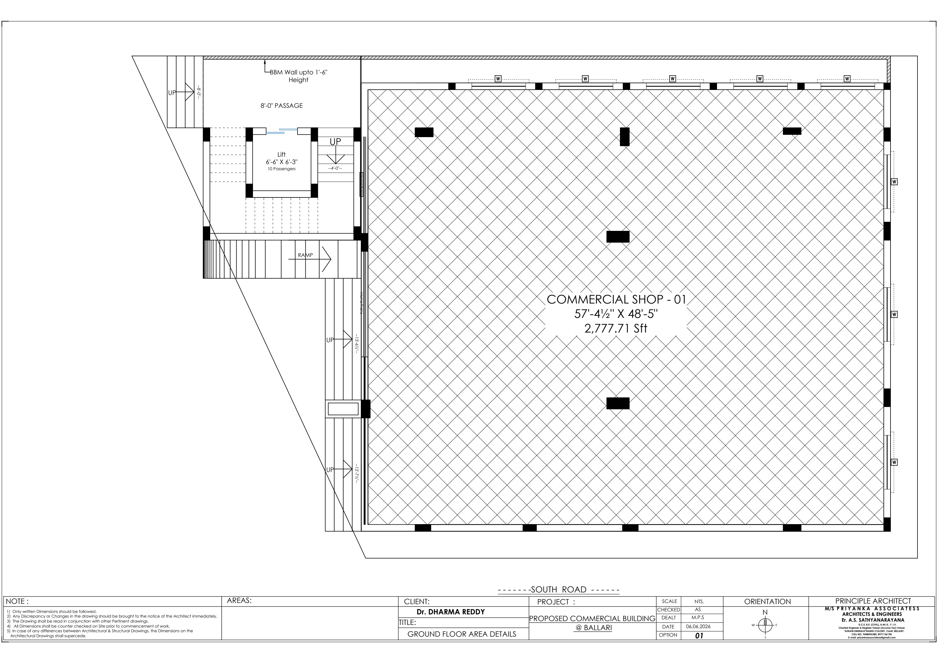Ground Floor · Commercial Shop-01 architectural plan